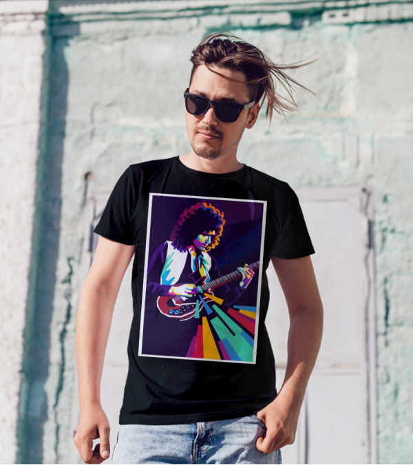 Brian May Colorful Guitarist Pop T-Shirt
