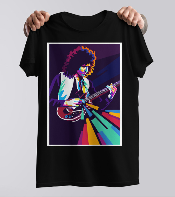 Brian May Colorful Guitarist Pop T-Shirt