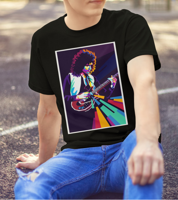Brian May Colorful Guitarist Pop T-Shirt