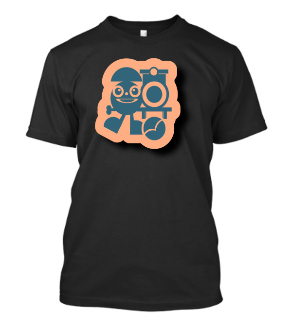 Cartoon Train Conductor With Locomotive And Ball T-Shirt