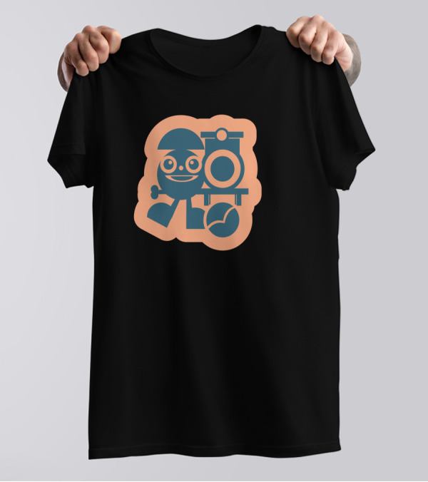Cartoon Train Conductor With Locomotive And Ball T-Shirt