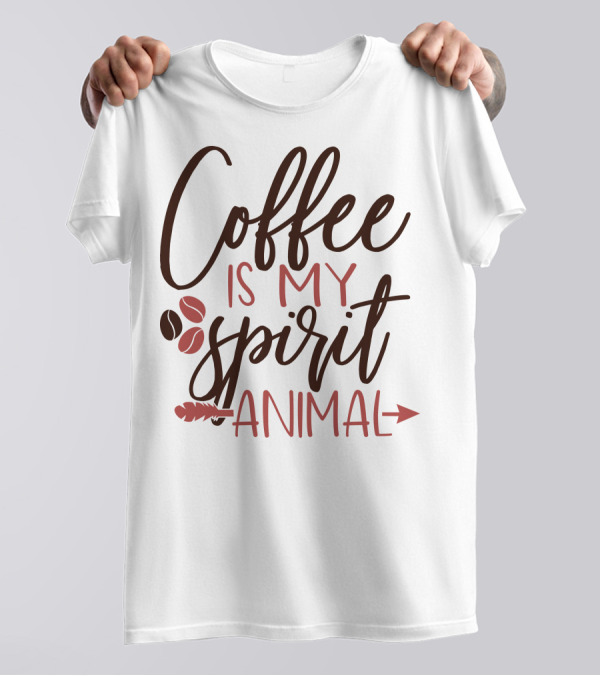 Coffee Is My Spirit Animal Beans Arrow Feather T-Shirt