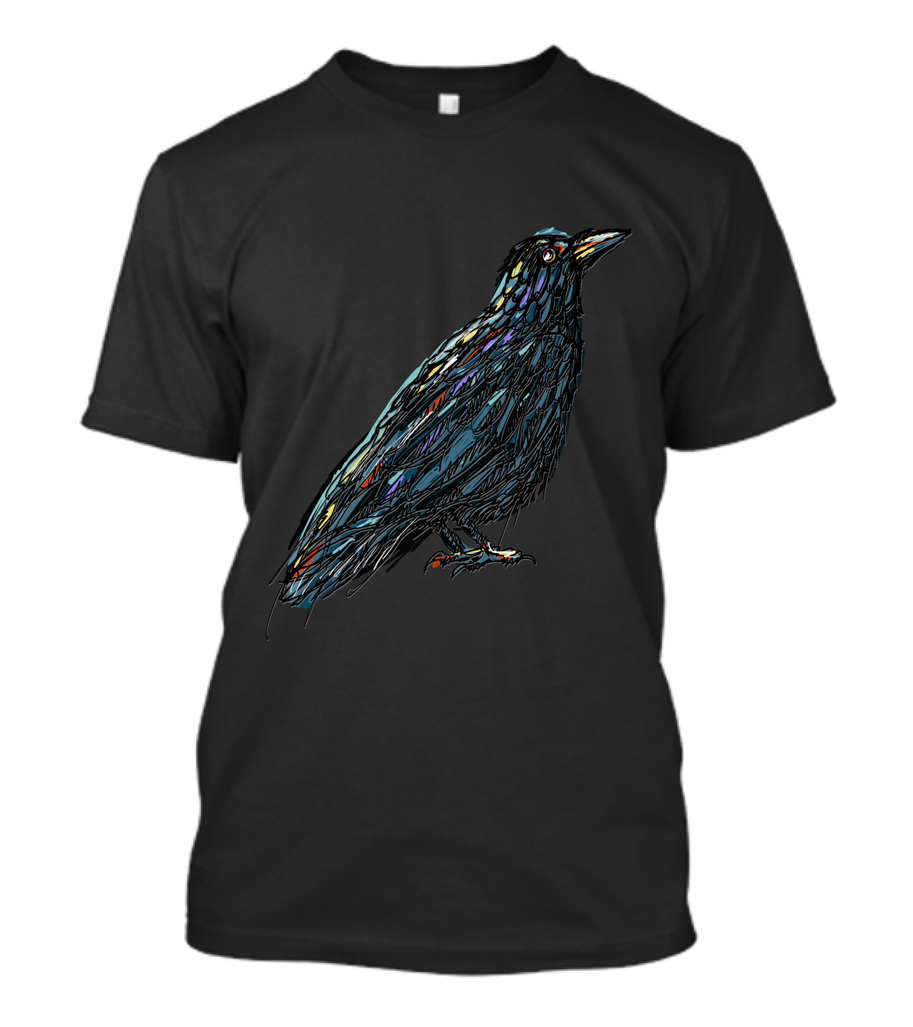 CrowS Feet Vibrant Feathered Crow T-Shirt