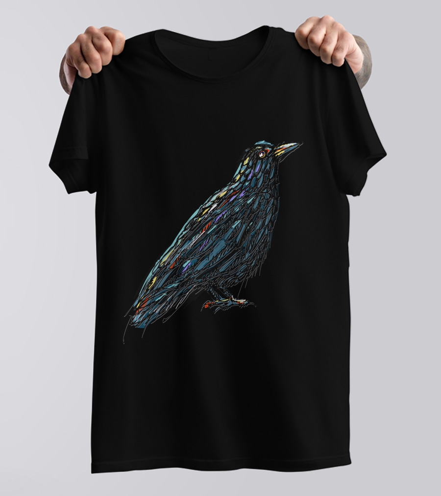 CrowS Feet Vibrant Feathered Crow T-Shirt
