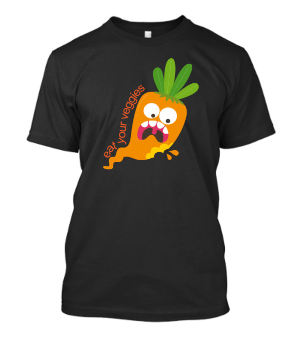 Eat Your Veggies Funny Animated Carrot Reaction T-Shirt