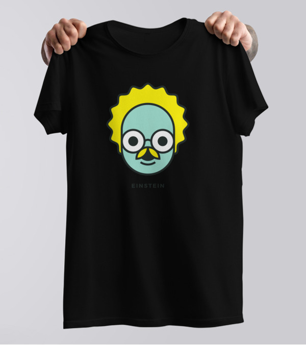 Einstein Cartoon Character With Yellow Hair And Glasses T-Shirt
