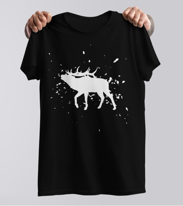 Elk Hunt Hunter Silhouette Explosion T-Shirt
