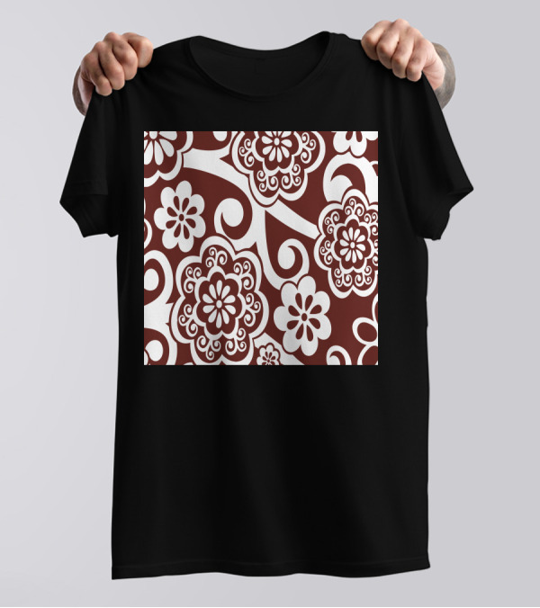 Ethnic Floral Patterns Swirl T-Shirt