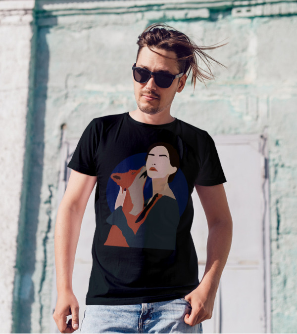 Fc Retro Style Woman And Fox T-Shirt
