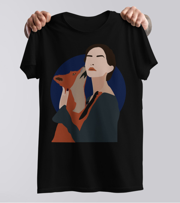 Fc Retro Style Woman And Fox T-Shirt