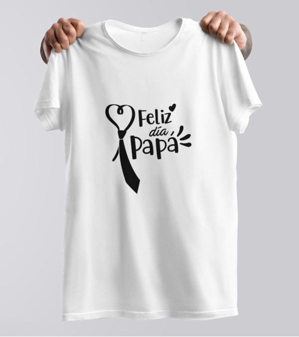 Feliz Dia Papa Heart Tie T-Shirt