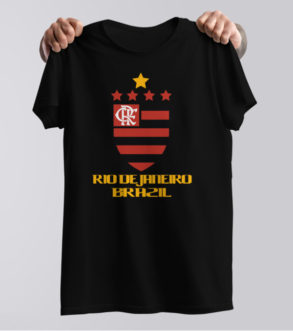 CR Flamengo Rio De Janeiro Brazil Crest And Stars T-Shirt