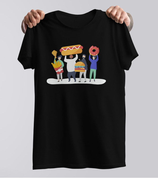 Food Love Fries Hotdog Hamburger Donut T-Shirt