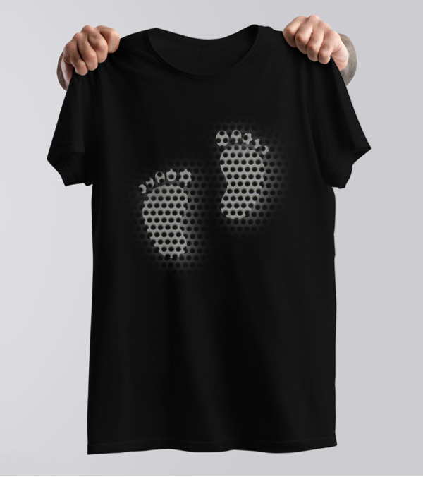 Footprint Pattern Mesh T-Shirt