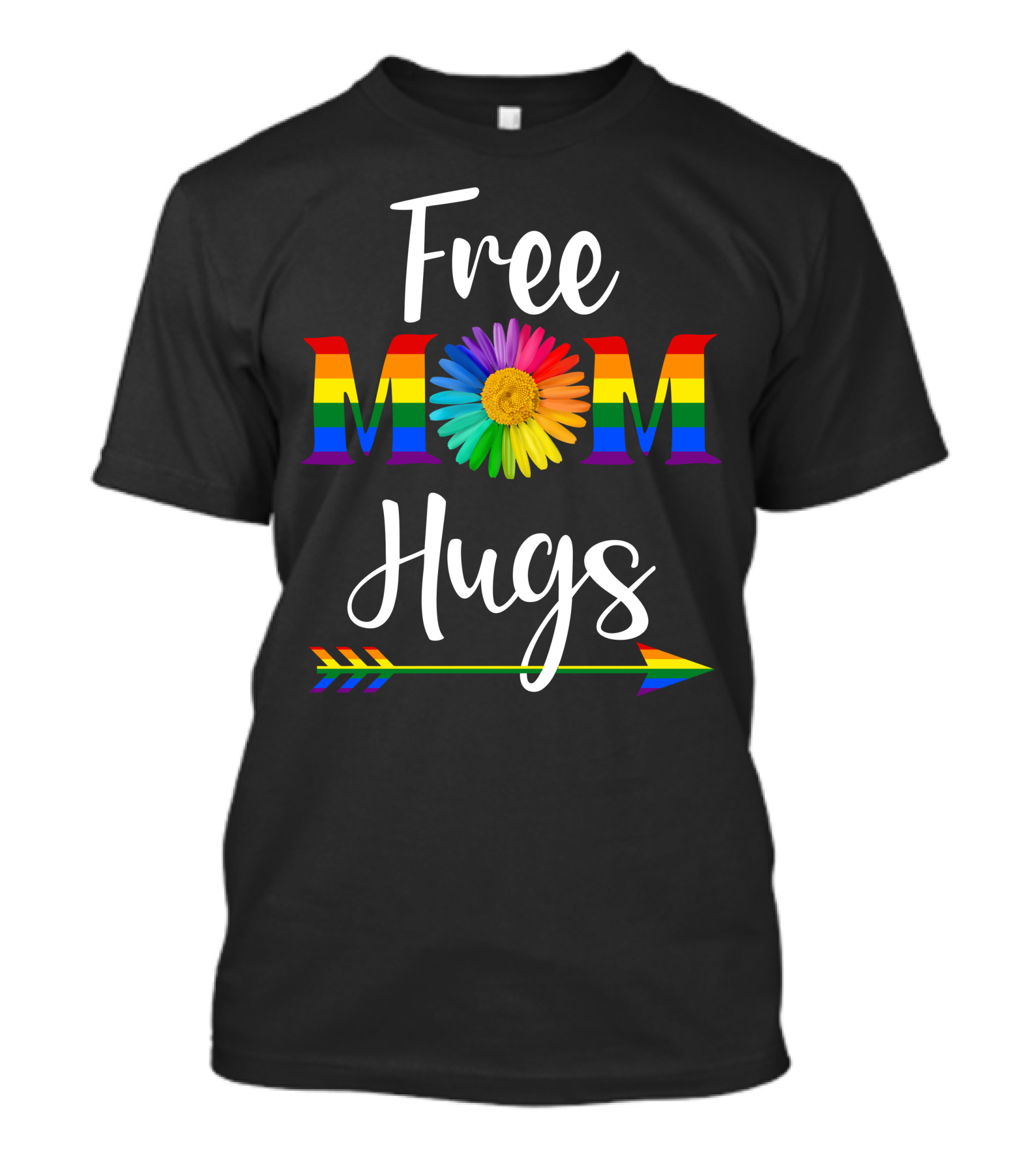 Free Mom Hugs Rainbow Flower Arrow T-Shirt