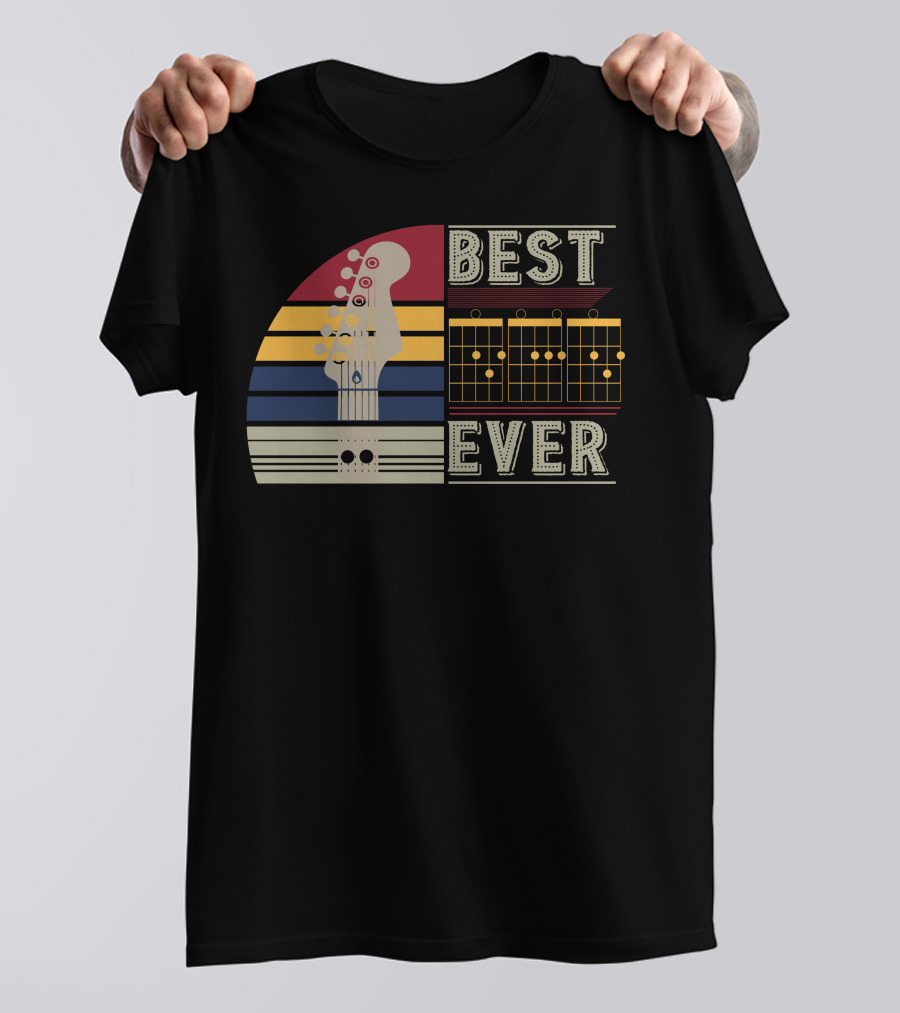 Guitar Dad Best Ever Retro Style Musician's Gift T-Shirt
