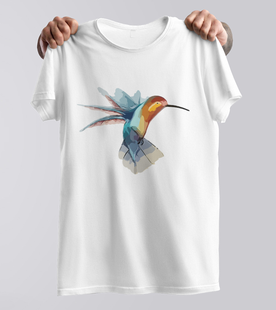 Ao Hinh Con Chim Vibrant Watercolor Bird T-Shirt