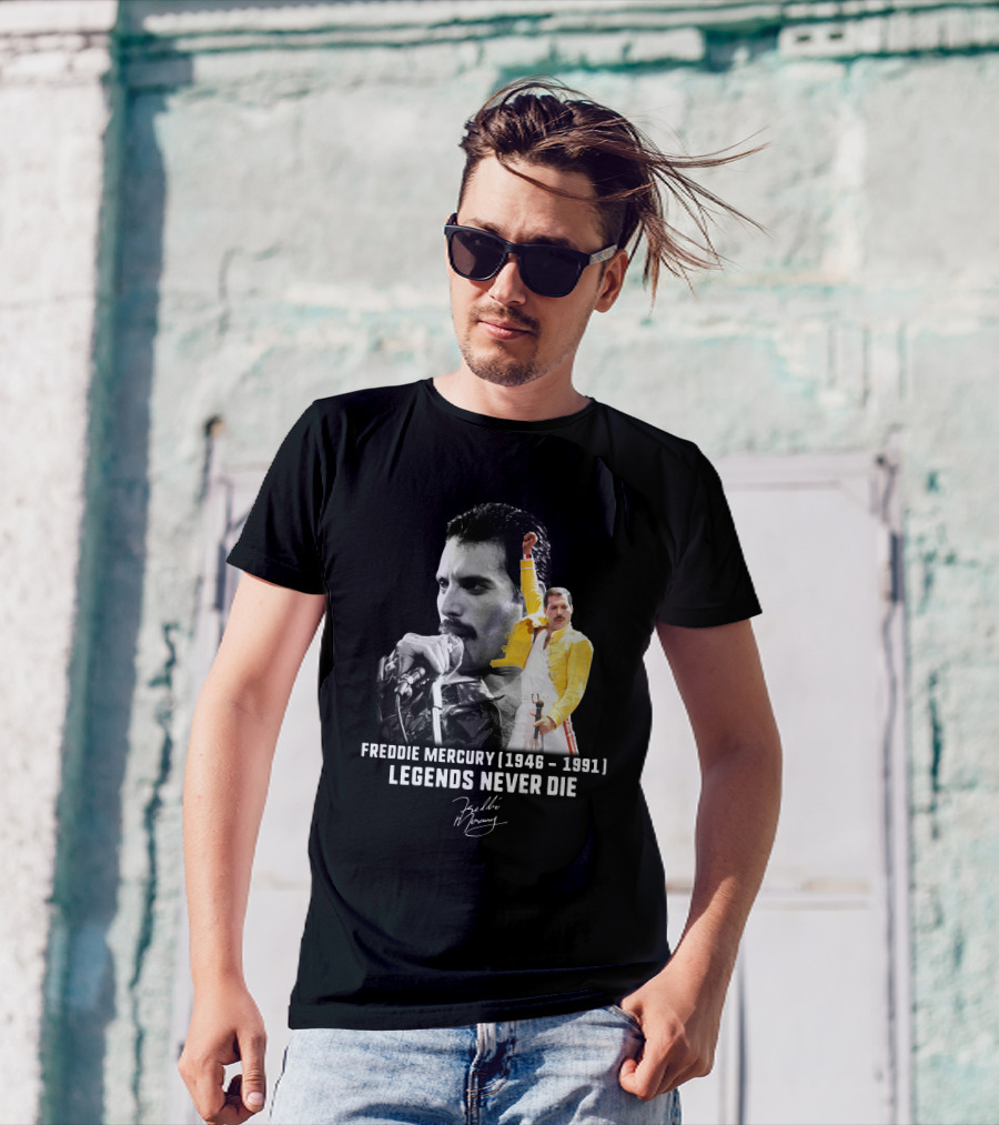 Freddie Mercury 1946-1991 Legends Never Die Signature T-Shirt