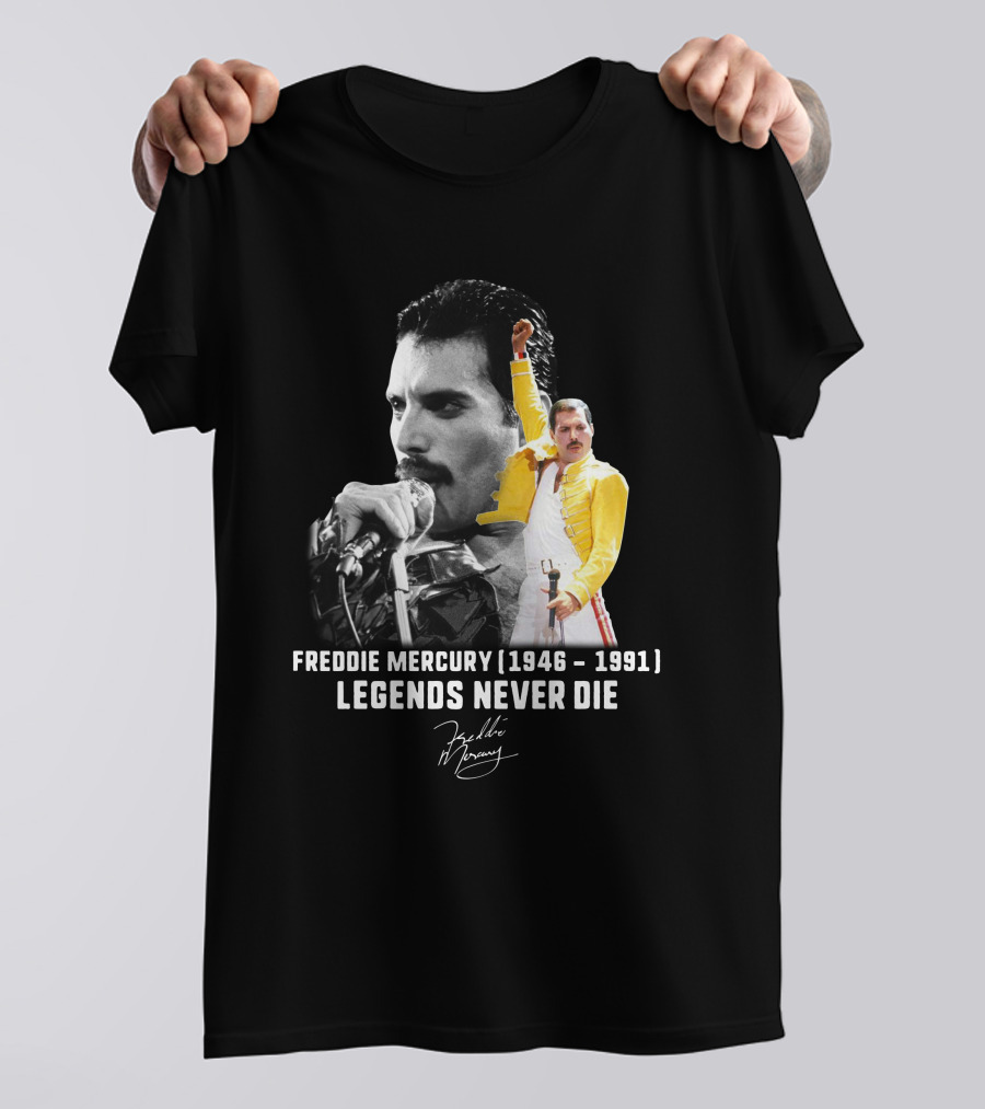Freddie Mercury 1946-1991 Legends Never Die Signature T-Shirt
