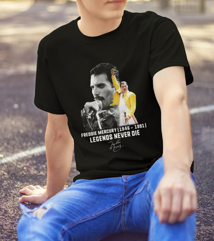 Freddie Mercury 1946-1991 Legends Never Die Signature T-Shirt