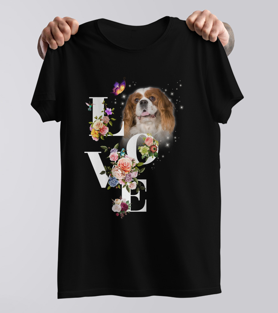 LOVE Spaniel Floral Butterfly Magic T-Shirt