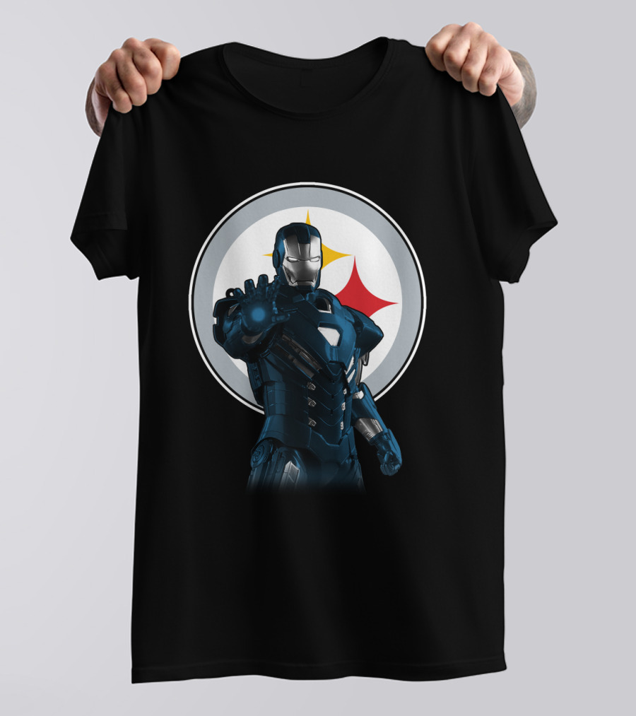 Iron Man Pittsburgh Steelers Friends Crossover T-Shirt