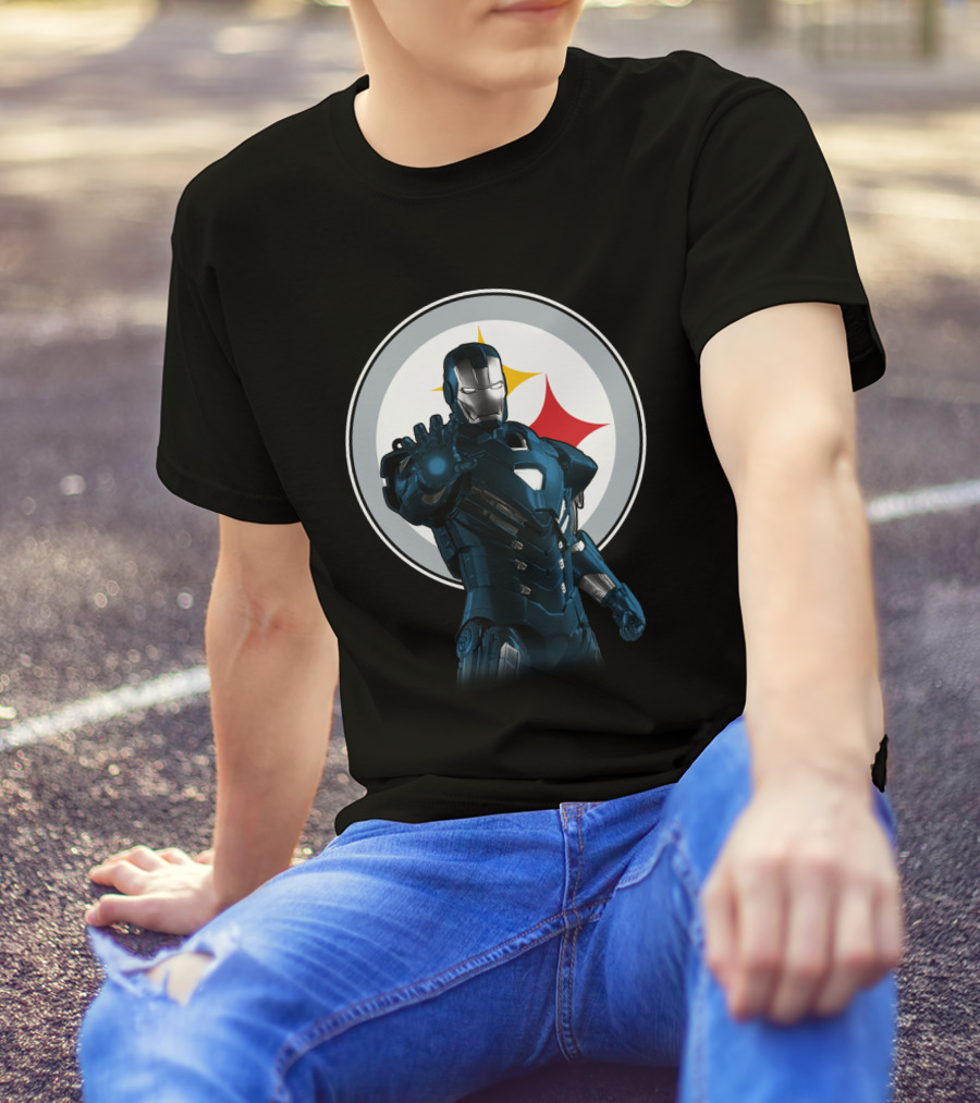 Iron Man Pittsburgh Steelers Friends Crossover T-Shirt