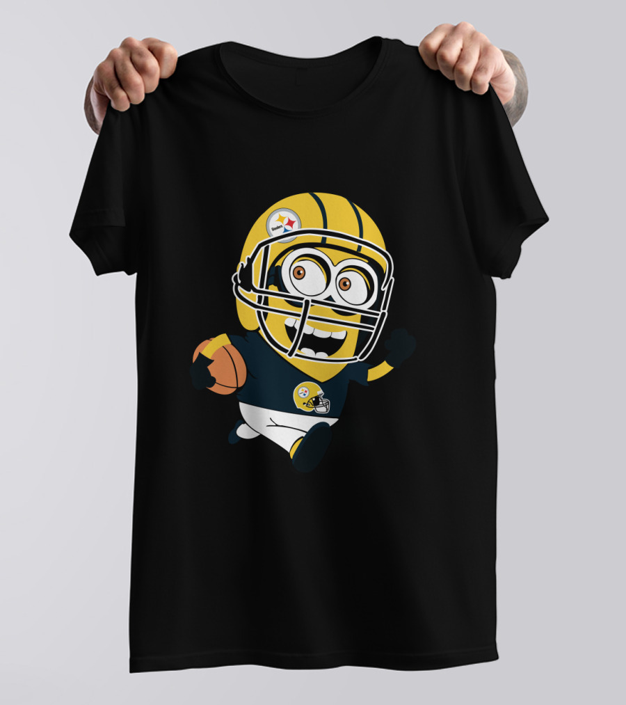 Pittsburgh Steelers Football Minion In Black And Gold Helmet T-Shirt