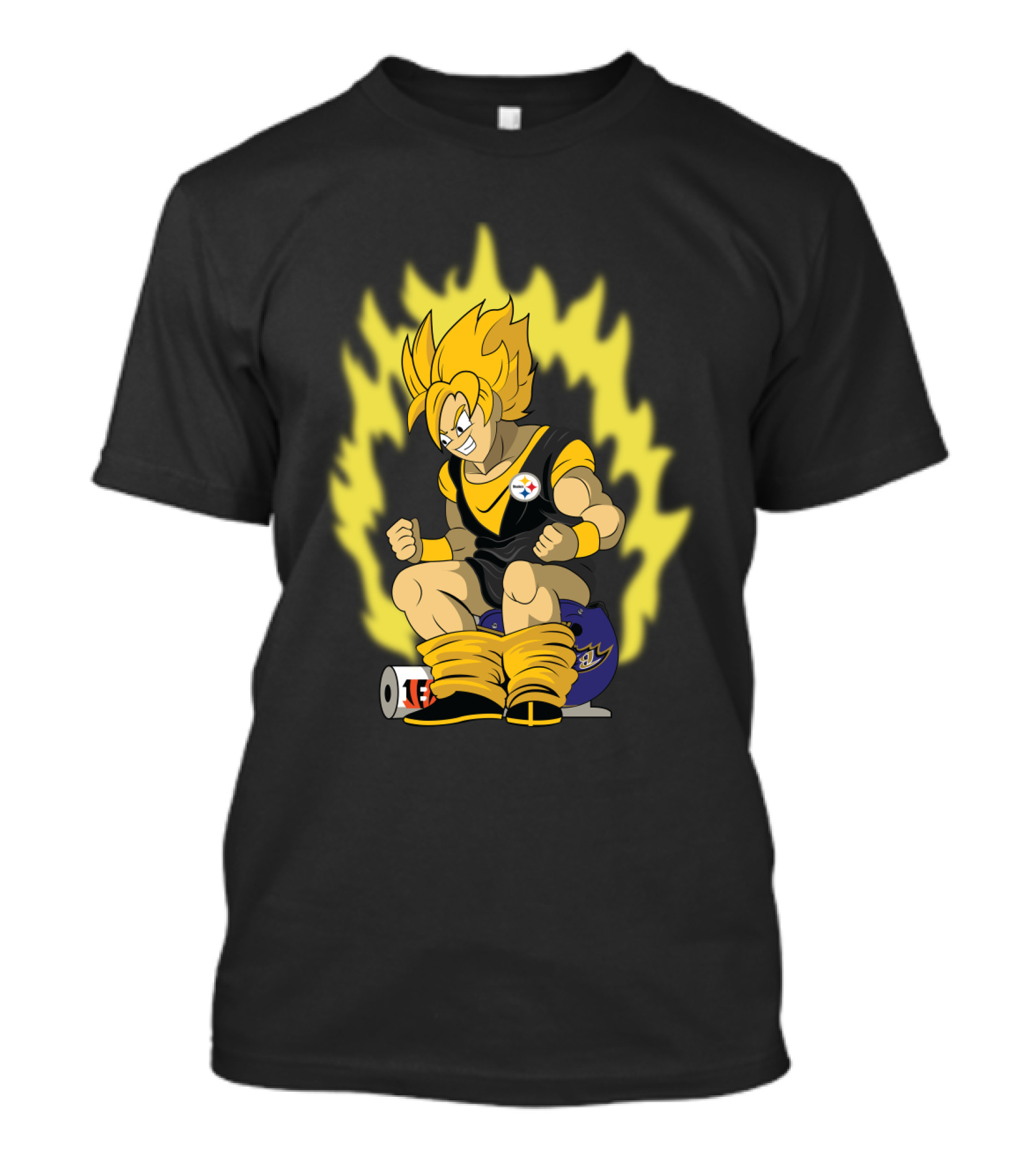 Pittsburgh Steelers Super Saiyan Football Fusion T-Shirt