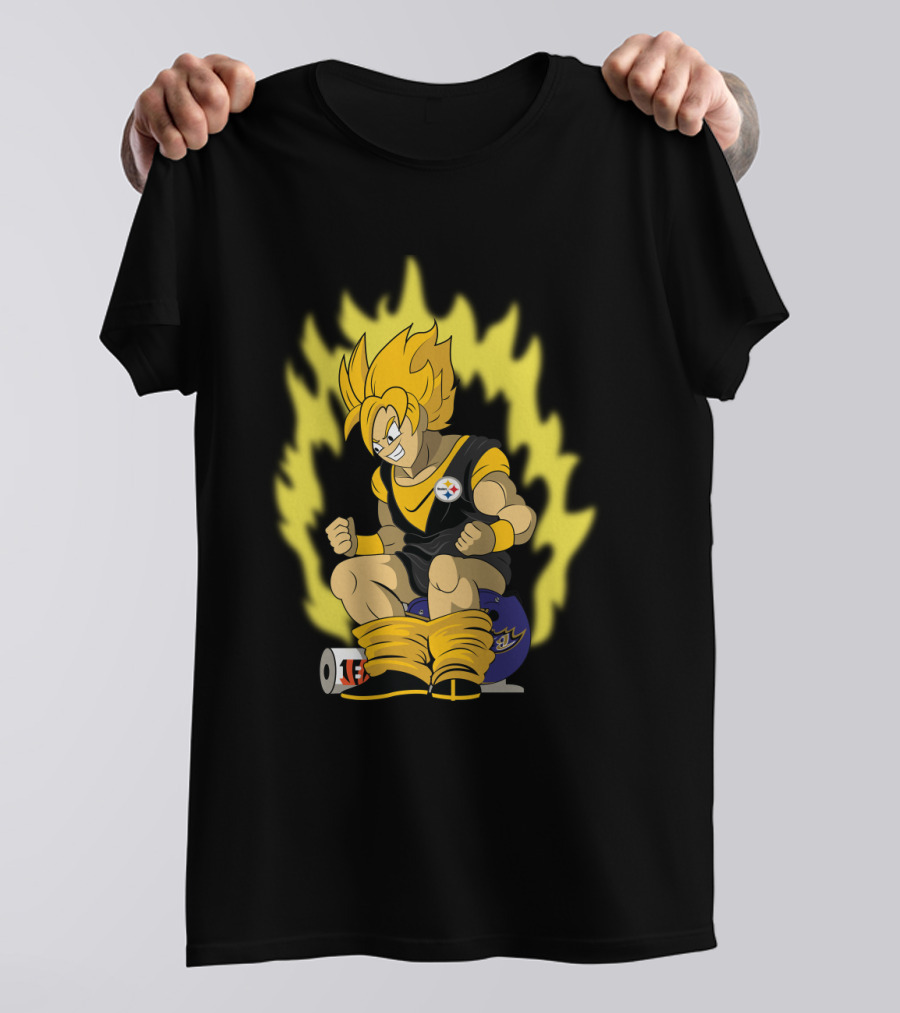 Pittsburgh Steelers Super Saiyan Football Fusion T-Shirt