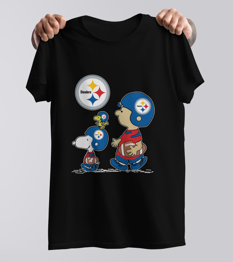Pittsburgh Steelers Helmet Characters Football Woodstock T-Shirt