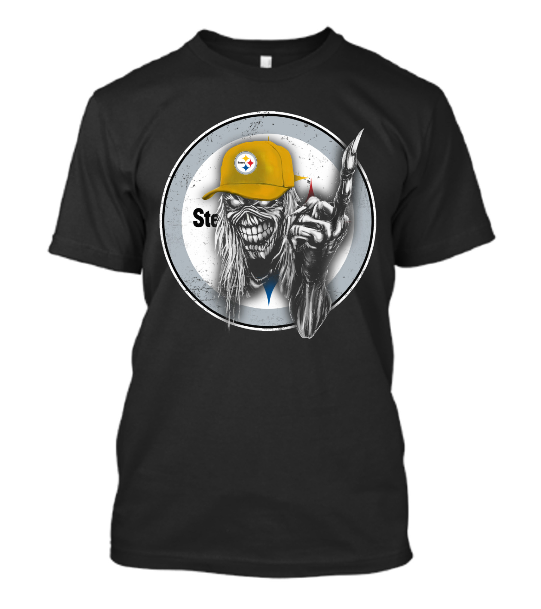 Pittsburgh Steelers Logo Grim Reaper Skeleton T-Shirt