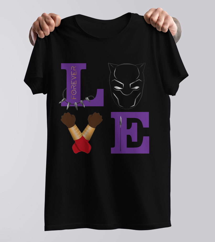 Love Forever Black Panther Wakanda Tribute T-Shirt