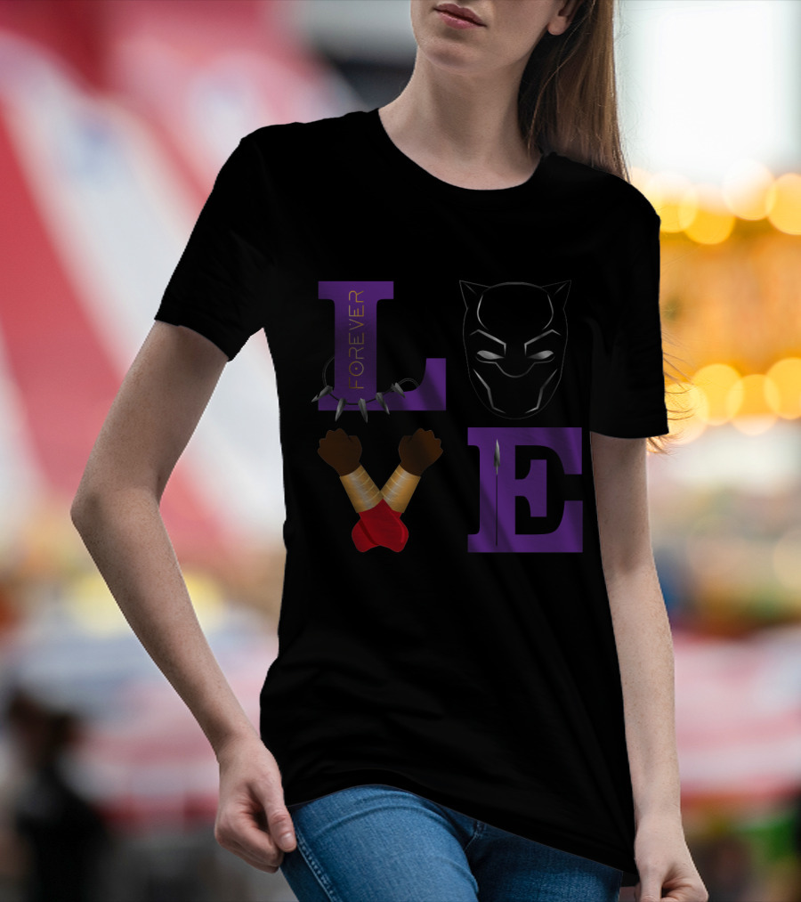 Love Forever Black Panther Wakanda Tribute T-Shirt