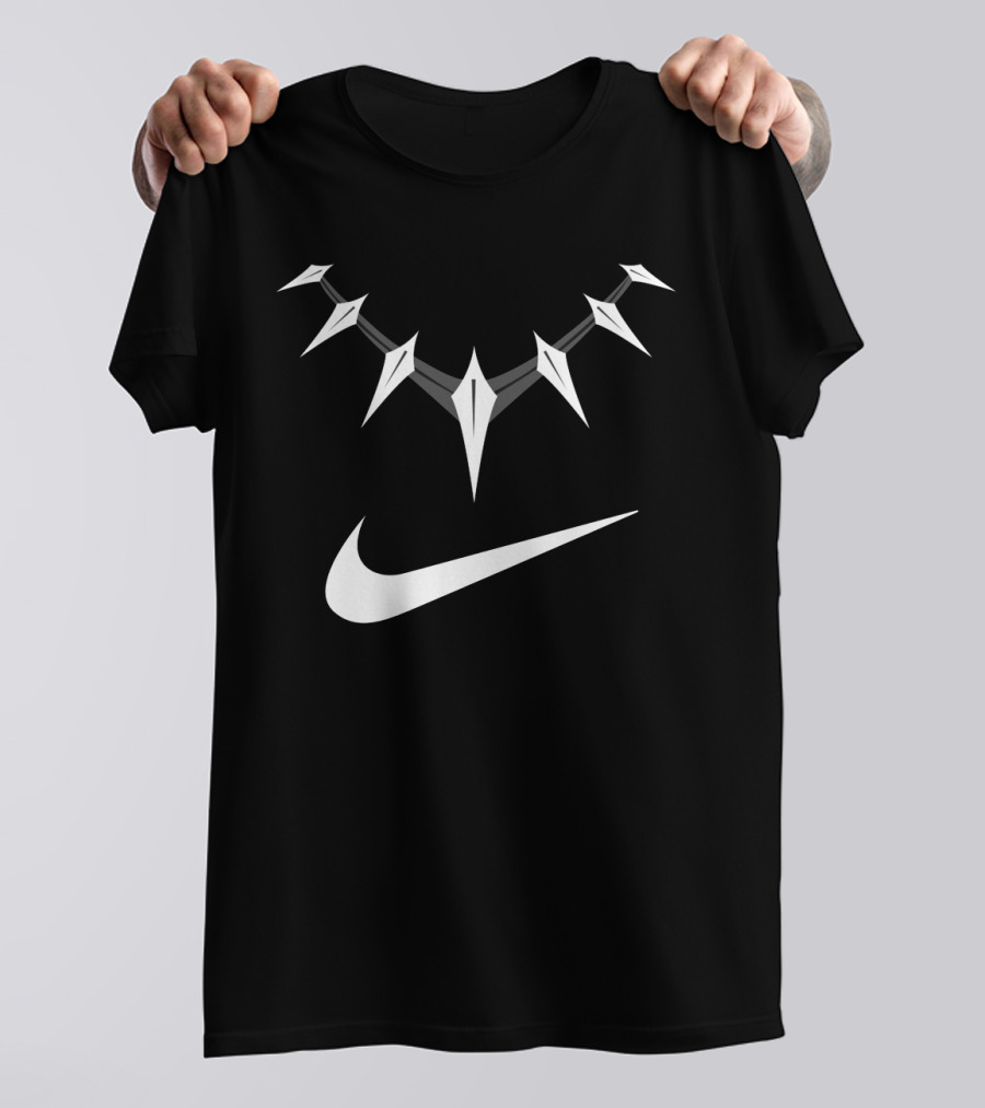 Nike Avengers Cool Black Panther Necklace Swoosh T-Shirt