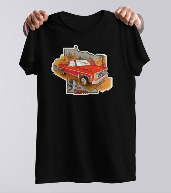C1ohhh Junkyera Digs Vintage Red Pickup Truck Scenic Autumn Background Classic T-Shirt