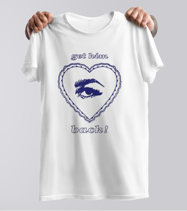 Get Him Back Eye Heart Lace Emo Motif T-Shirt