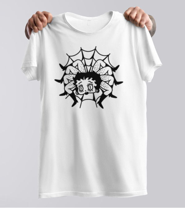 Top Dtf Spiderweb Betty Boop Spider T-Shirt