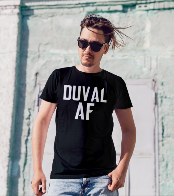 DUVAL AF Black White Bold Letters T-Shirt