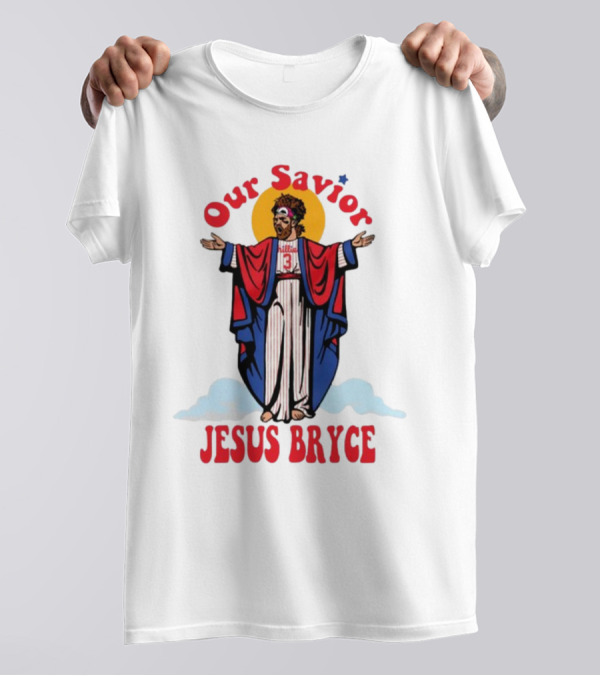 Our Savior Jesus Bryce Illustrated In Baseball Robes T-Shirt