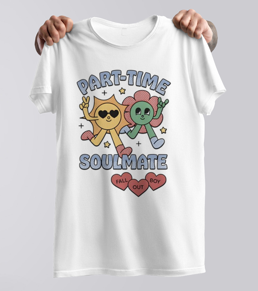 Part-Time Soulmate Fall Out Boy Hearts And Happy Flowers T-Shirt