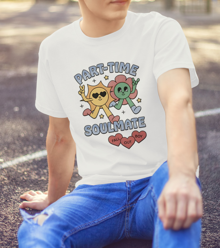 Part-Time Soulmate Fall Out Boy Hearts And Happy Flowers T-Shirt