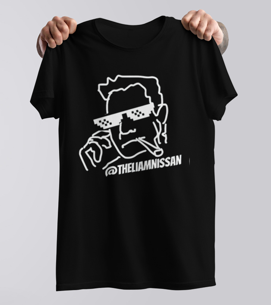 Liam Nissan Meme Sunglasses Smoking @TheLiamNissan T-Shirt