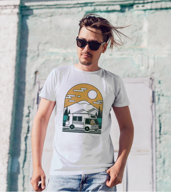 Cdawgva Road Trippin Camper Adventure Under A Mountain Sunrise T-Shirt