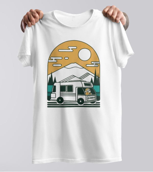 Cdawgva Road Trippin Camper Adventure Under A Mountain Sunrise T-Shirt