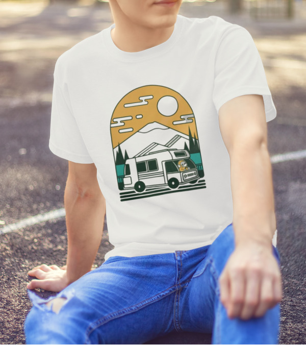 Cdawgva Road Trippin Camper Adventure Under A Mountain Sunrise T-Shirt