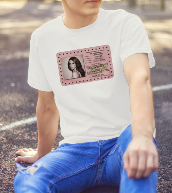 Permanent License Of Travel Lana Del Rey Id Card Stars T-Shirt