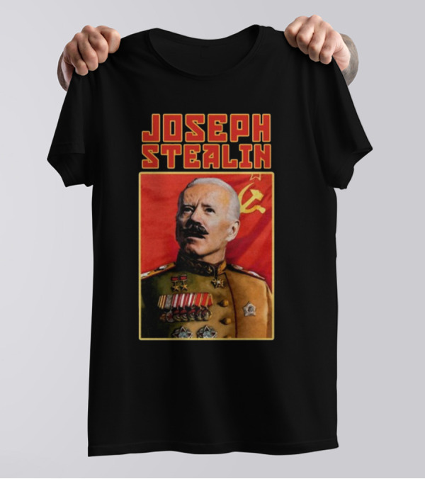 Joseph Stealin Soviet Parody Stalin Uniform Red Flag T-Shirt