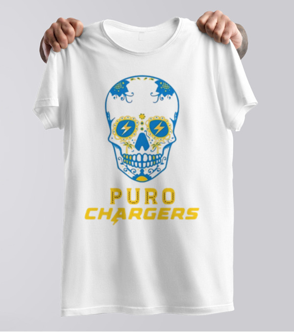 Puro Chargers Skull Lightning Bolt T-Shirt