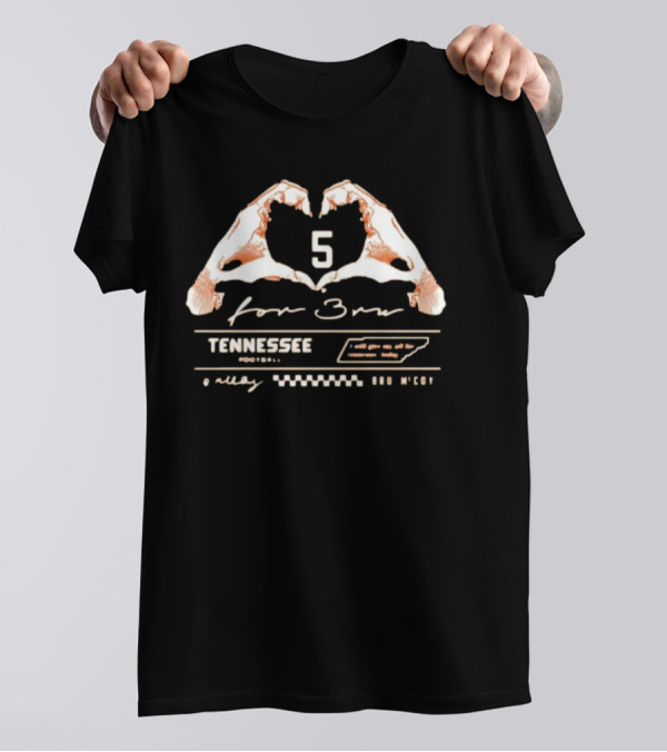 Bru McCoy Tennessee Football Heart 5 For Bru T-Shirt